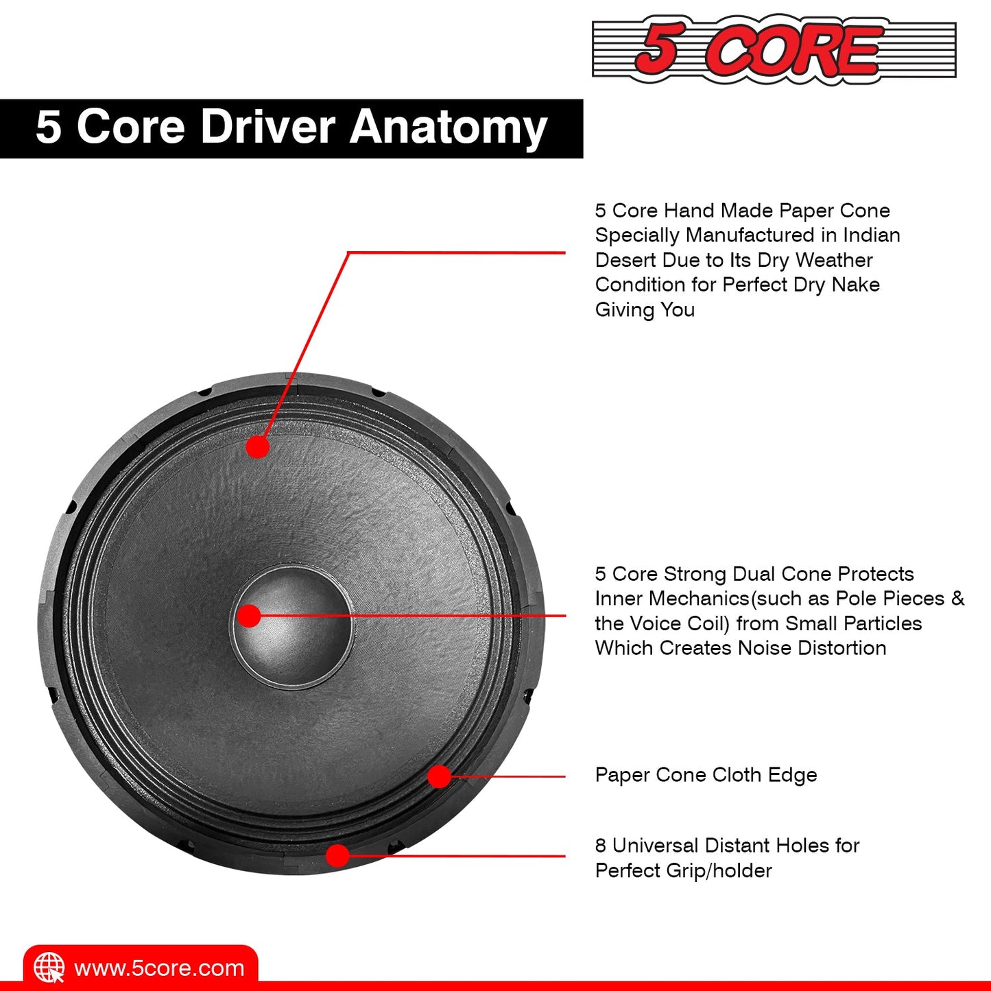 18 inch 8 Ohm Subwoofer Audio Speaker FR 18 190 MS