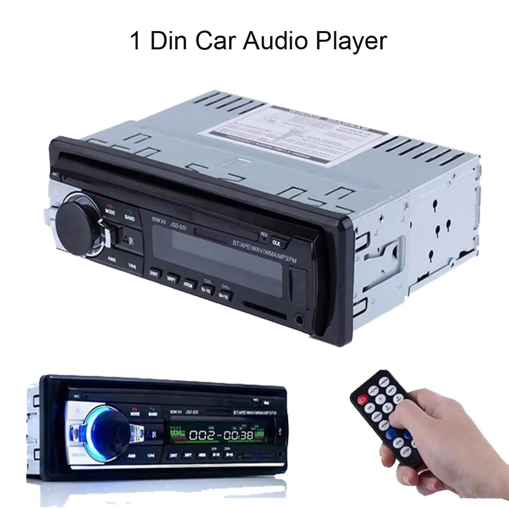 Podofo 1 Din Bluetooth Autoradio SD Radio Car 12V JSD-520 MP3 Player AUX-IN Car Stereo FM USB Audio Stereo In-dash Radio Coche