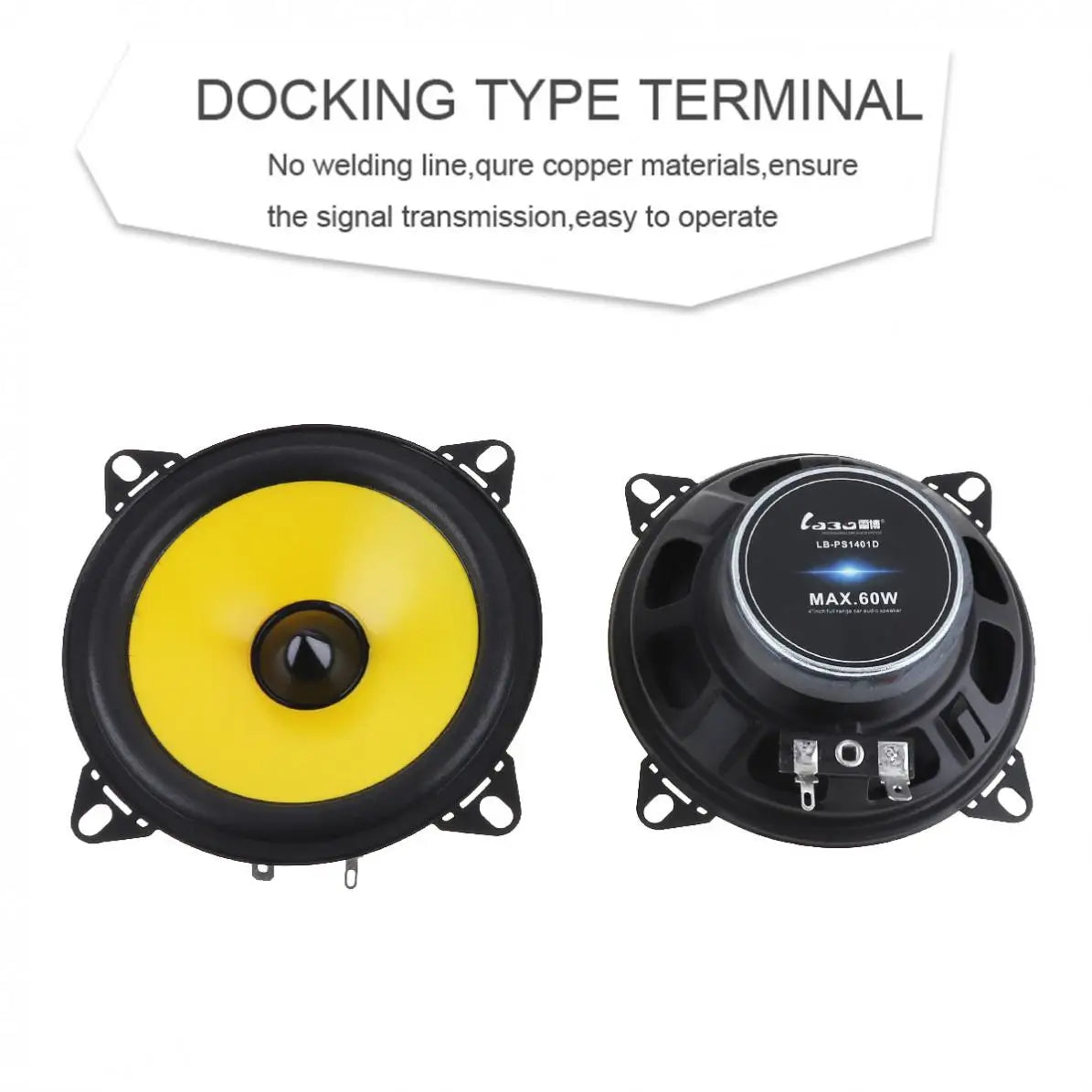 2pcs 60W 4 inch 2-Way Full Range Frequency Car Audio Stereo Speaker Car Speaker Automobile Loudspeaker