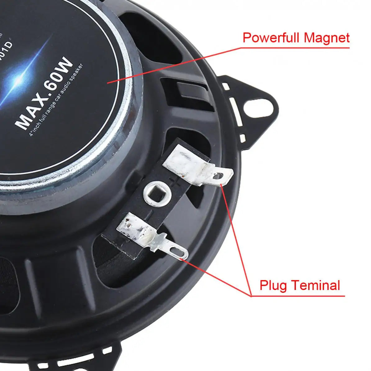 2pcs 60W 4 inch 2-Way Full Range Frequency Car Audio Stereo Speaker Car Speaker Automobile Loudspeaker