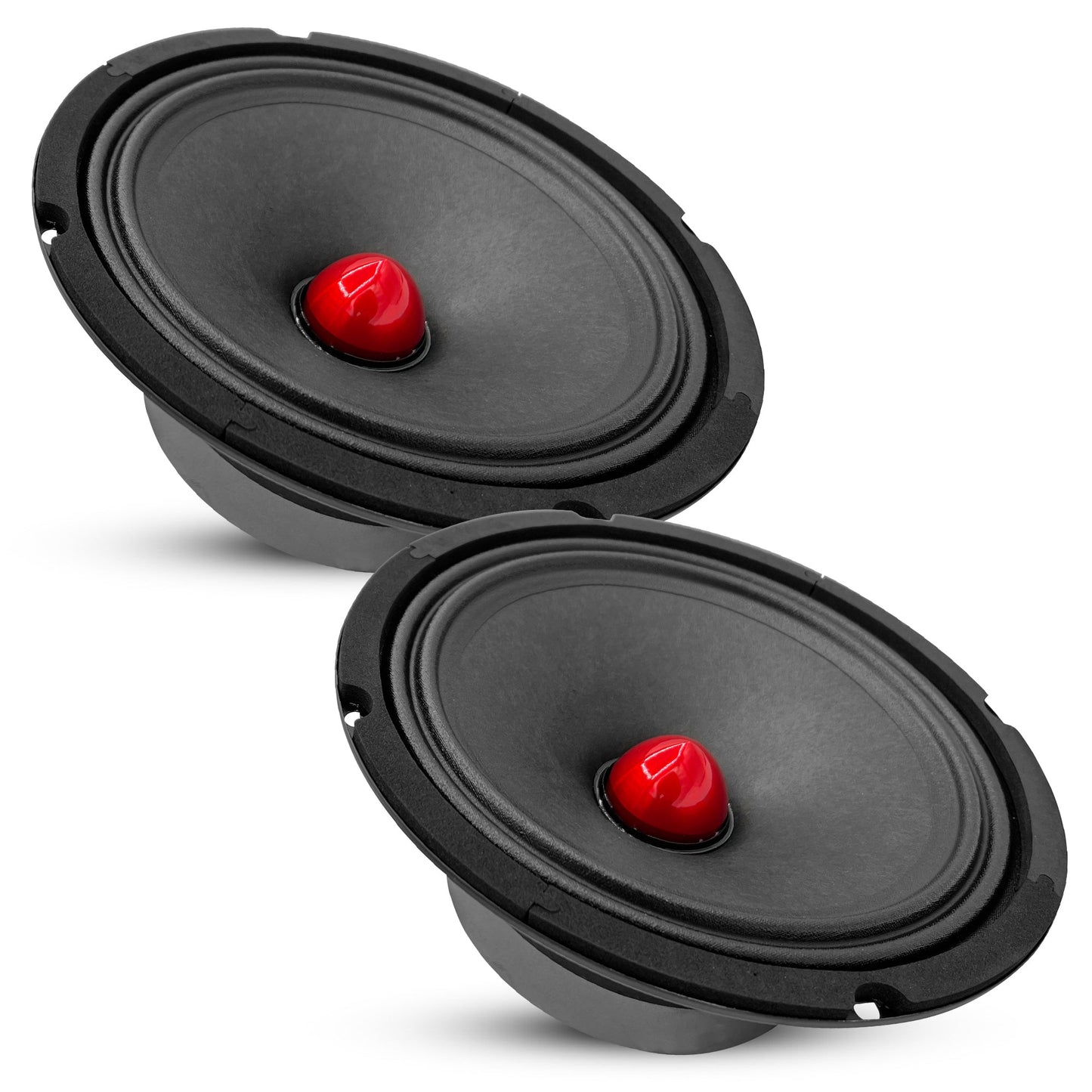 8" 4 Ohm Car Audio Speakers with Bullet MR 8 BLT R 4oHM 2pcs