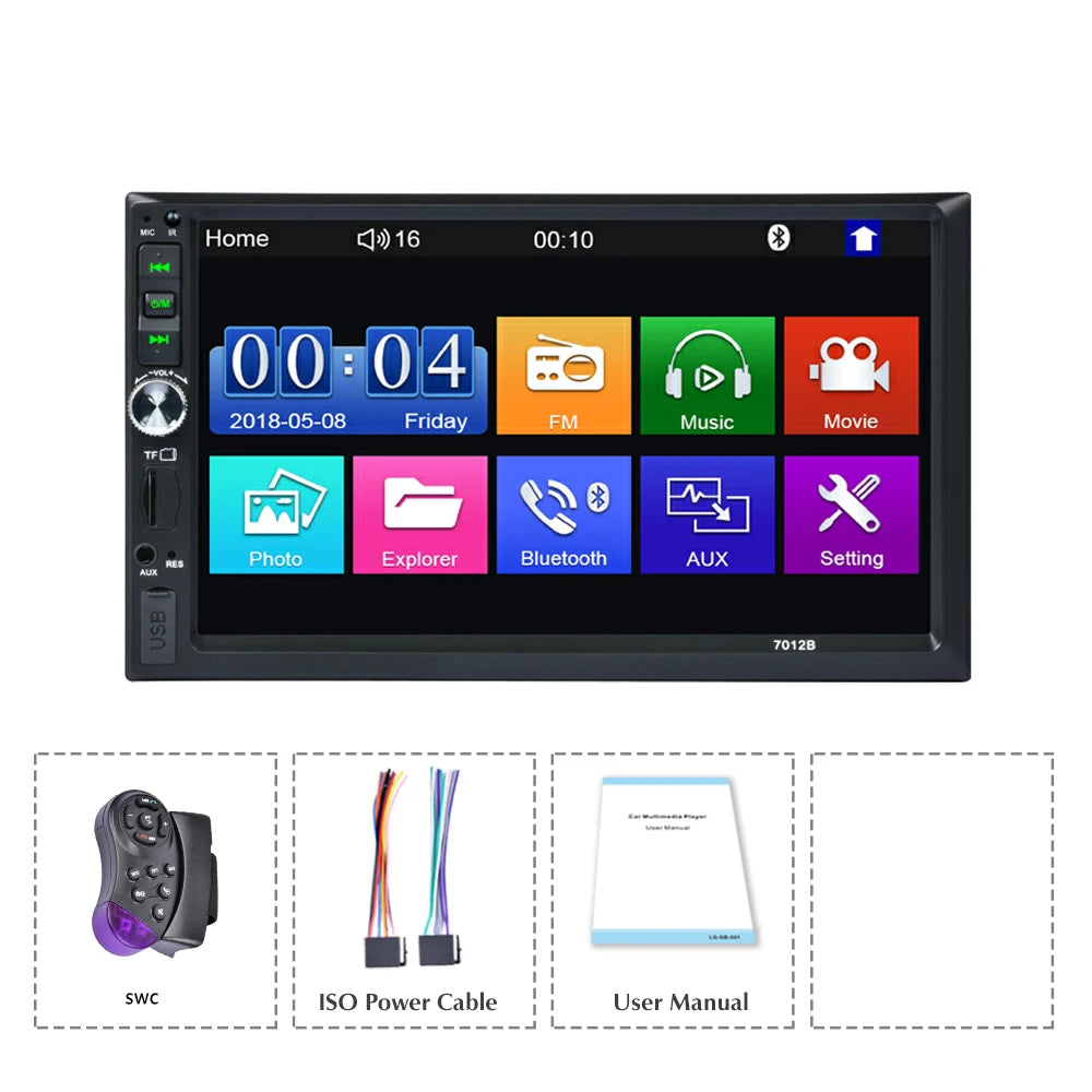 REAKOSOUND 2 din Car Radio 7" HD Autoradio Multimedia Player Touch Screen Auto audio Car Stereo BT MP5 USB TF FM Camera 7012B