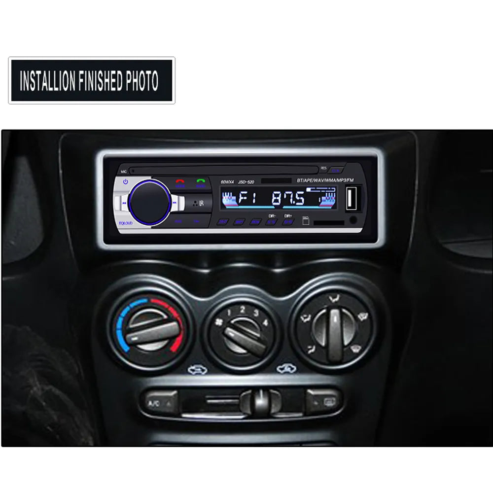 Podofo 1 Din Bluetooth Autoradio SD Radio Car 12V JSD-520 MP3 Player AUX-IN Car Stereo FM USB Audio Stereo In-dash Radio Coche